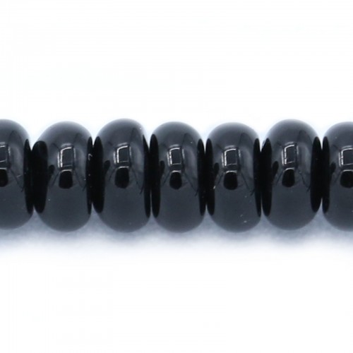 Black agate roundel 2x4mm x 12 pcs
