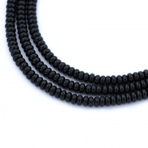 Onyx noir, rondelle 2x4mm x 40cm