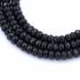 Black Agate Faceted Rondelle 5 x 8mm