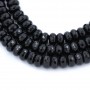 Black Agate Faceted Rondelle 6 x 10mm