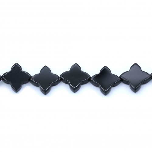 Negro ónix, hoja de trébol, 16mm x 40cm
