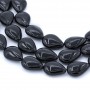 Black Agate Flat Teardrop 18x24mm