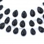 Onyx noir, goutte plate, 8x12mm x 40cm