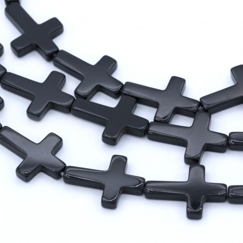 Onyx black, cross, 18x25mm x 40cm