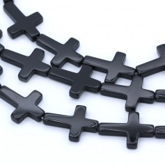 Onyx black, cross, 18x25mm x 40cm
