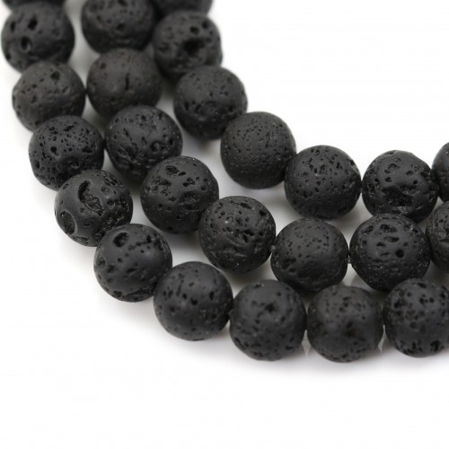 Lava stone round 10mm x 38 cm 