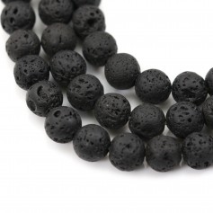 Lava stone round 10mm x 38 cm 