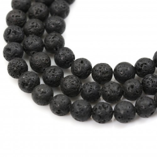 Pierre la lave round 8mm x 40 cm 