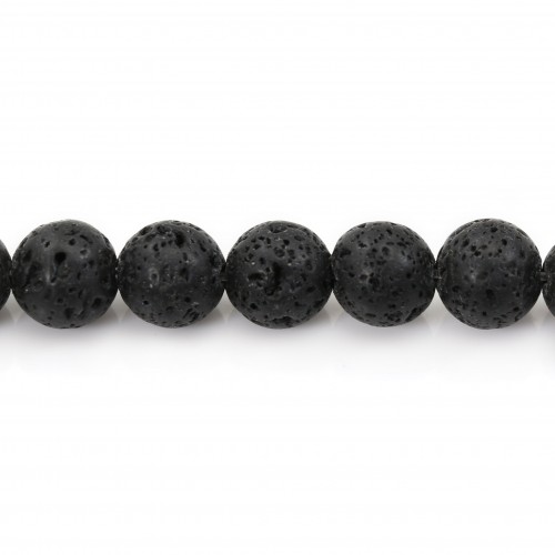 Round lava stone 8.5mm x 10pcs