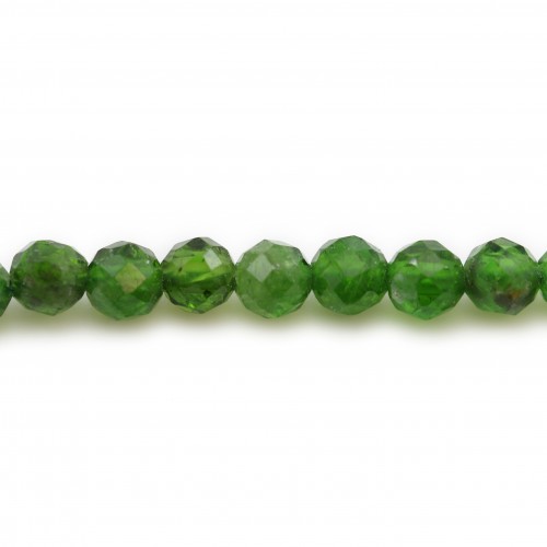 Tsavorite vert, de forme ronde facetté, 3mm x 39cm