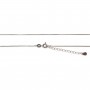Chaîne maille serpentine avec rallonge en Argent 925 rhodié 0.8mm x 45cm