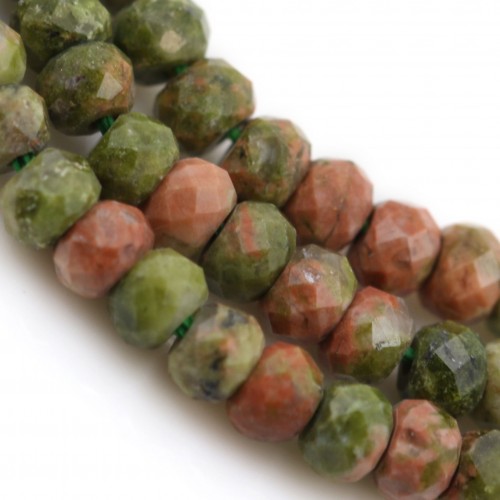 Jaspe unakite, en forme de rondelle 2x3mm x 39cm