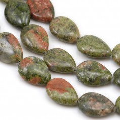 Unakite jasper tube 4x13mm x 40cm