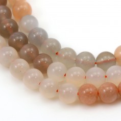 Multicolored Moon Stones Round 6mm x 40cm