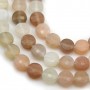 Moon Stones in round faceted flat shape, 6mm x 39cm