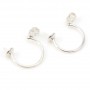 Clous d'oreilles en argent 925 4.10mm pour perle semi-percé  x 2pcs