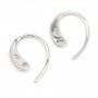 Crochet d'oreilles en argent 925 rhodié & zirconium x 2pcs