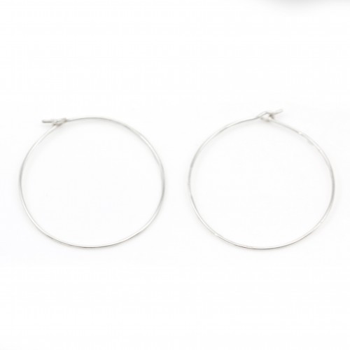 925 silver creole, in round shape, measuring 30mm in diameter x 2pcs