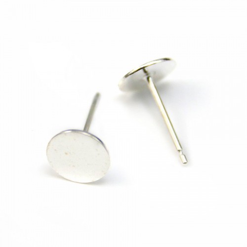 925 sterling silver ear studs with cup 7mm x 4pcs