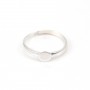 Bague réglable support  6mm en argent 925 x 1pc