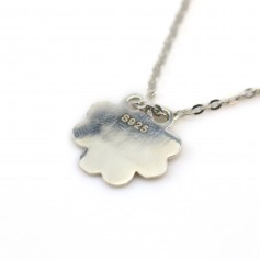 Breloque double trous fleur à graver 13.5mm x1