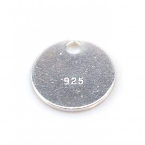 Breloque médaille à graver en argent 925 12mm x 1pc