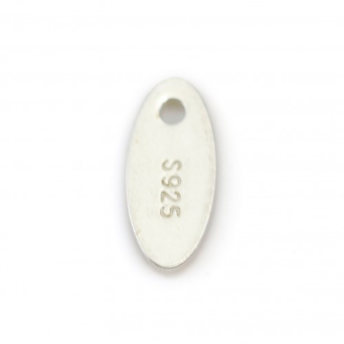 Tag "silver" en argent 925 4x9mm x 5pcs