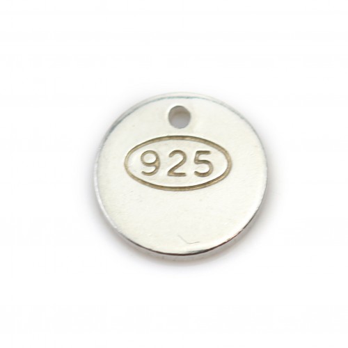 Tag "silver" en argent 925 7mm x 5pcs