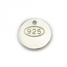 Tag "silver" en argent 925 7mm x 5pcs