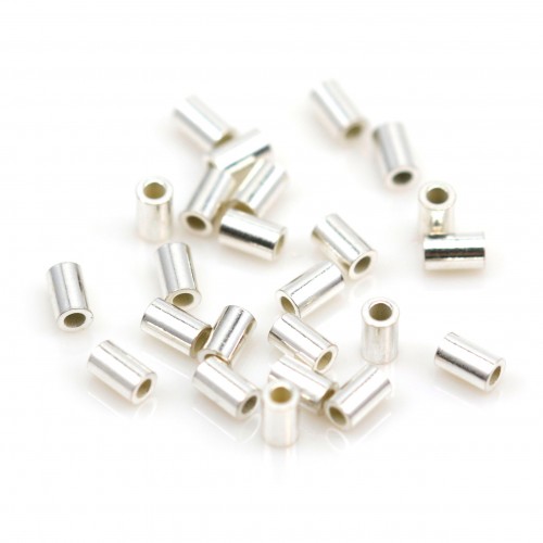 Tubos de plata 925 2.4x1.4x0.8mm x 30pcs