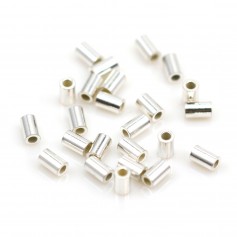 Tubes à écraser en argent 925 2.6x1.5mm x 30pcs