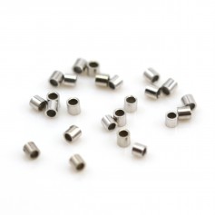 Tubes à écraser en argent 925 rhodié 1.5x1.5mm x 50pcs