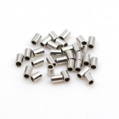 Tubes à écraser en argent 925 rhodié 2.5x1.5mm x 30pcs