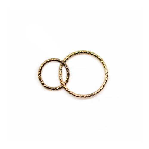 Closed ring "you and me" in 14k gold filled, 10mm and 15mm x 1pc