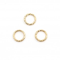 Anneaux ouvert guilloché en gold filled 14 carats 4mm x 10pcs
