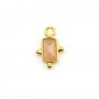 Breloque en Pierre de soleil rectangle sur argent doré 5x7mm x 1pc