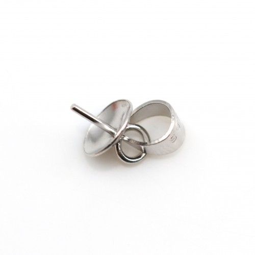 Silver  925 Rhodium beliere cup 6mm x 2pcs  