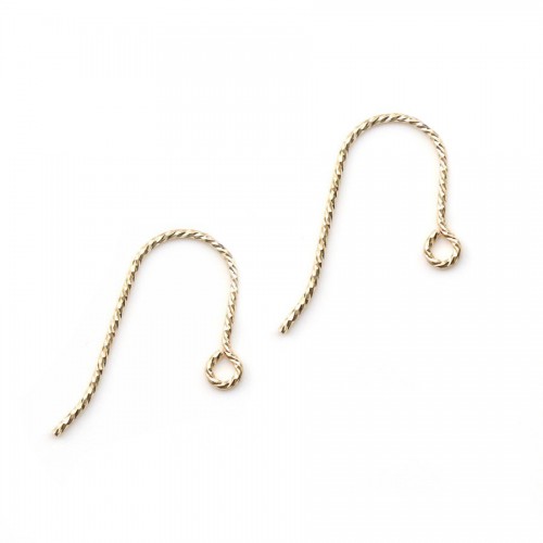 14k gold filled guilloche ear wire 0.76x20mm x 2pcs