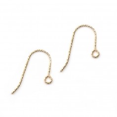 Crochets d'oreilles guillochés en gold filled 14 carat 0.76x20mm x 2pcs