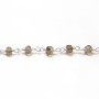 Chaîne argent avec quartz fumé en 3-4mmx 20cm