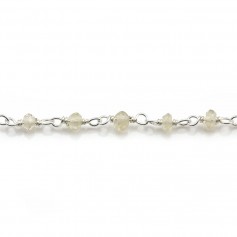 Chaîne Argent avec Quartz Lemon en 2-3.5mmx 20cm