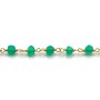 Chaîne Argent Doré avec Agate Vert en 3-4mm x 20cm