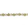 Chaîne Argent Doré avec Péridot en 3-4mmx 20cm