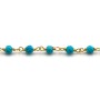 Chaîne Argent Doré avec Turquoise reconstitué en 3-4mm x 20cm