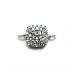 Intercalaire fleur 18mm en argent 925 rhodié pour perle semi-percée  x 1pc