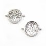 Breloque arbre en argent 925 & zirconium 15mm avec 2 anneaux