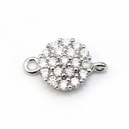 Zwischenlage aus 925er Silber & Zirkonia 8x13mm mit 2 Ringen x 1St