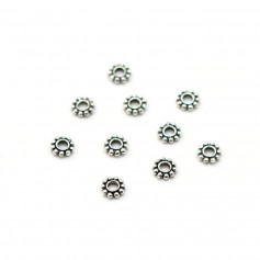 Perle intercalaire en forme de fleur en argent 925 5x1.5mm x 4pcs