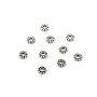 Perle intercalaire en forme de fleur en argent 925 5x1.5mm x 4pcs