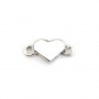 Breloque coeur en argent 925 5x10mm x 2pcs
